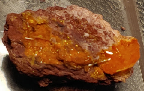 Wulfenite and Mimetite from Rowley Mine, Arizona. 2.1 cm #4071