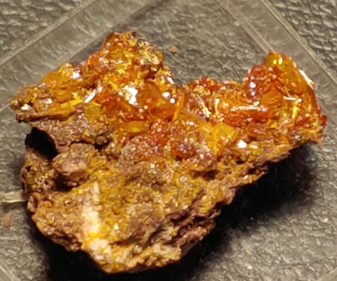 Wulfenite and Mimetite from Rowley Mine, Arizona. 2.2 cm #4073