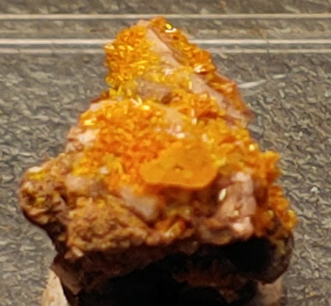 Wulfenite and Mimetite from Rowley Mine, Arizona. 1.3 cm #4080