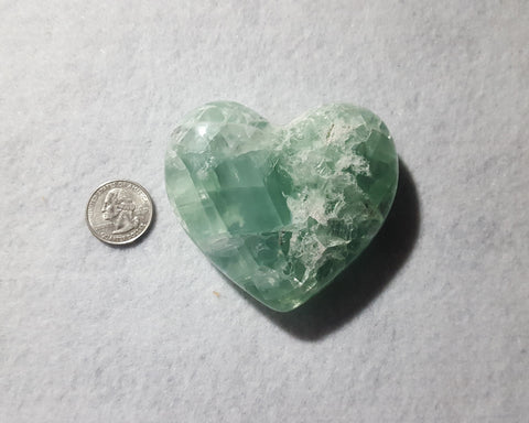 Fluorite Heart, Mexico, 3 1/8" Stock # 204sl