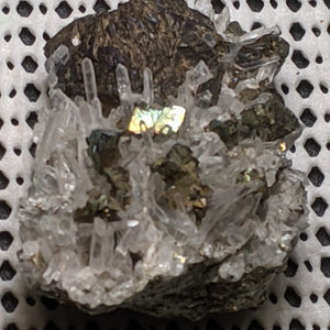 Quartz, Sphalerite, Pyrite from Huaron, Peru. 5.4 cm #490