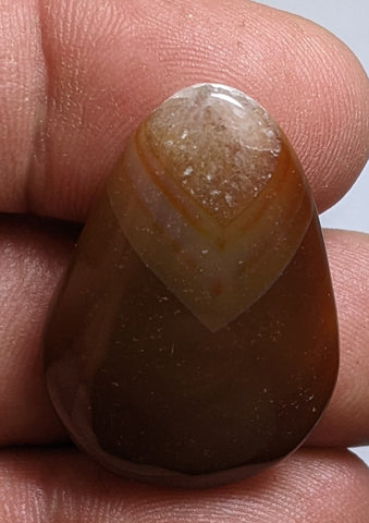 Banded Carnelian Cabochon from Peru. 3.2 cm #22