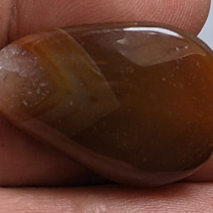 Banded Carnelian Cabochon from Peru. 3.2 cm #22