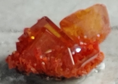 Wulfenite and Mimetite from Rowley Mine, Arizona. 1.4 cm #4028