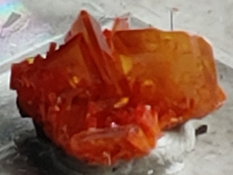 Wulfenite and Mimetite from Rowley Mine, Arizona. 1.4 cm #4028