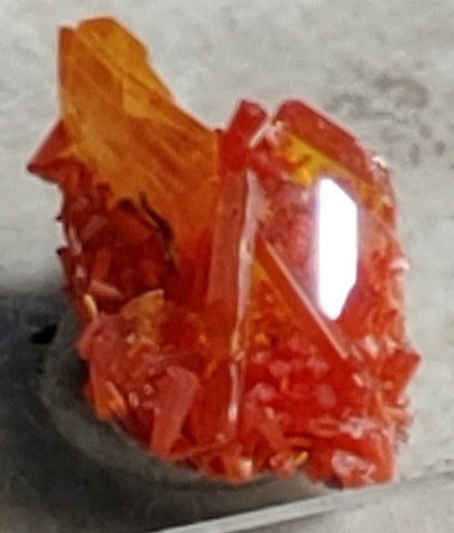 Wulfenite and Mimetite from Rowley Mine, Arizona. 1.4 cm #4028