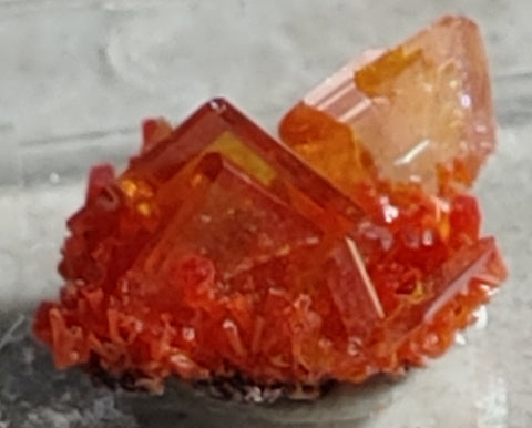 Wulfenite and Mimetite from Rowley Mine, Arizona. 1.4 cm #4028