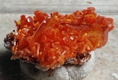 Wulfenite and Mimetite from Rowley Mine, Arizona. 1.4 cm #4029