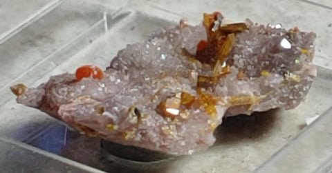 Wulfenite and Mimetite from Rowley Mine, Arizona. 2.5 cm #4030