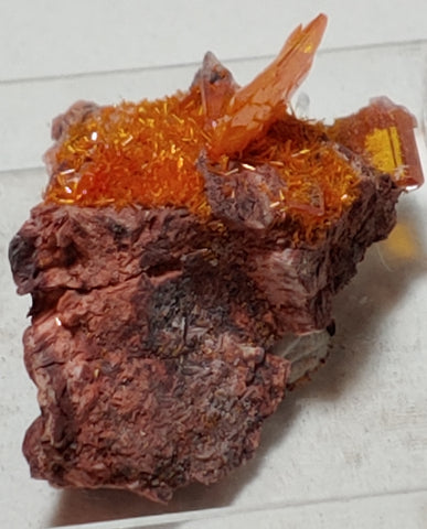 Wulfenite and Mimetite from Rowley Mine, Arizona. 2.6 cm #4058
