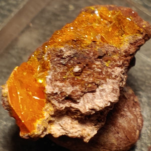 Wulfenite and Mimetite from Rowley Mine, Arizona. 2.1 cm #4071