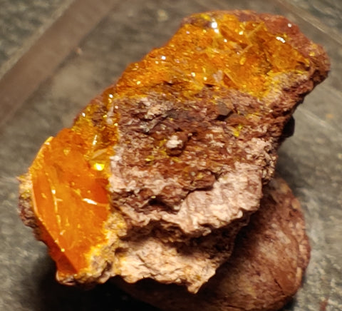 Wulfenite and Mimetite from Rowley Mine, Arizona. 2.1 cm #4071