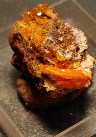 Wulfenite and Mimetite from Rowley Mine, Arizona. 2.1 cm #4071