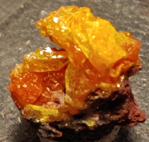 Wulfenite and Mimetite from Rowley Mine, Arizona. 2.1 cm #4072