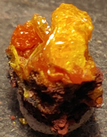 Wulfenite and Mimetite from Rowley Mine, Arizona. 2.1 cm #4072