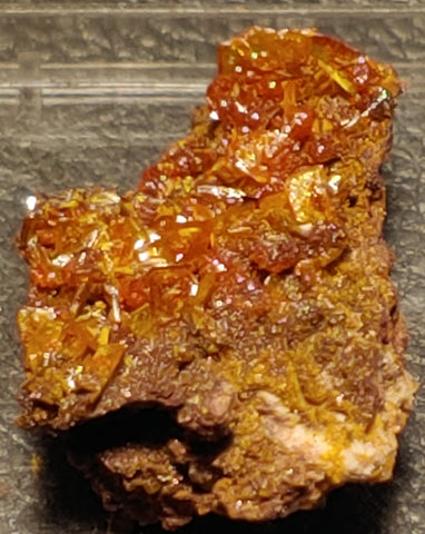 Wulfenite and Mimetite from Rowley Mine, Arizona. 2.2 cm #4073