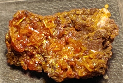 Wulfenite and Mimetite from Rowley Mine, Arizona. 2.2 cm #4073