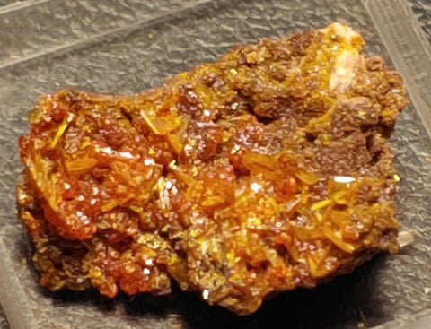 Wulfenite and Mimetite from Rowley Mine, Arizona. 2.2 cm #4073