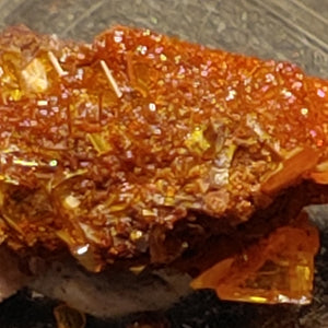 Wulfenite and Mimetite from Rowley Mine, Arizona. 2.4 cm #4075
