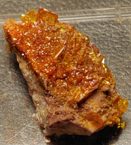 Wulfenite and Mimetite from Rowley Mine, Arizona. 2.4 cm #4075