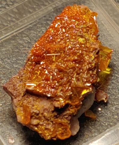 Wulfenite and Mimetite from Rowley Mine, Arizona. 2.4 cm #4075