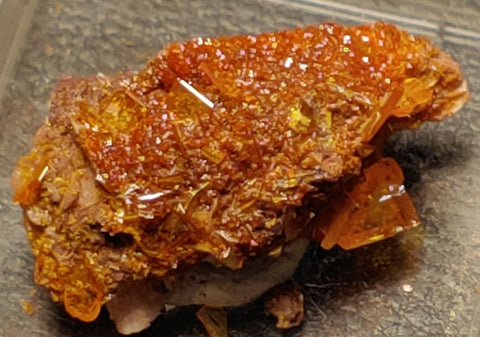 Wulfenite and Mimetite from Rowley Mine, Arizona. 2.4 cm #4075