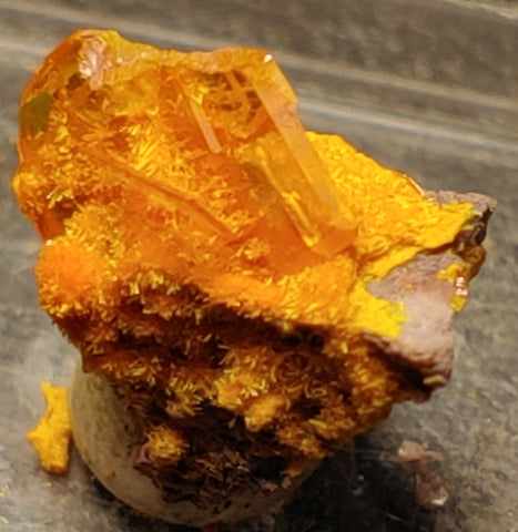 Wulfenite and Mimetite from Rowley Mine, Arizona. 1.5 cm #4076