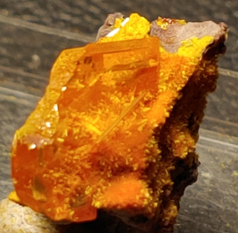 Wulfenite and Mimetite from Rowley Mine, Arizona. 1.5 cm #4076