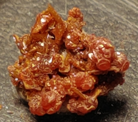 Wulfenite and Mimetite from Rowley Mine, Arizona. 1.2 cm #4078