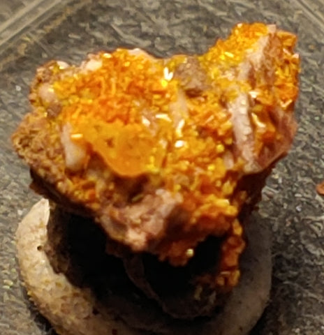 Wulfenite and Mimetite from Rowley Mine, Arizona. 1.3 cm #4080