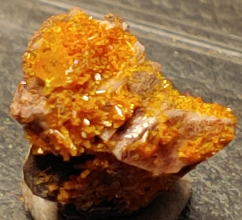 Wulfenite and Mimetite from Rowley Mine, Arizona. 1.3 cm #4080