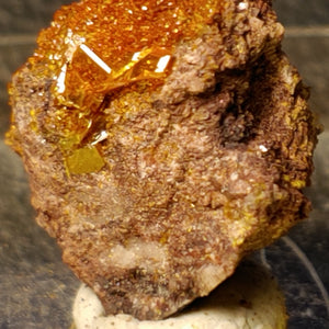 Wulfenite and Mimetite from Rowley Mine, Arizona. 1.2 cm #5045