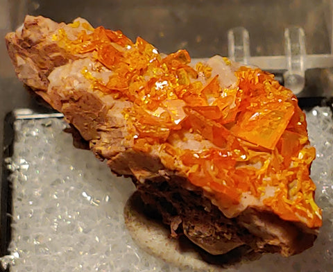 Wulfenite and Mimetite from Rowley Mine, Arizona. 3.4 cm #5047