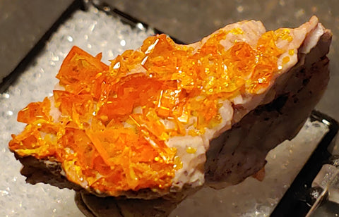 Wulfenite and Mimetite from Rowley Mine, Arizona. 3.4 cm #5047