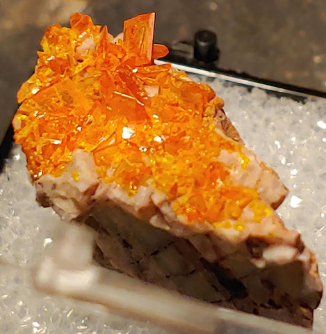 Wulfenite and Mimetite from Rowley Mine, Arizona. 3.4 cm #5047