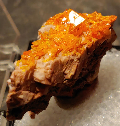 Wulfenite and Mimetite from Rowley Mine, Arizona. 3.4 cm #5047