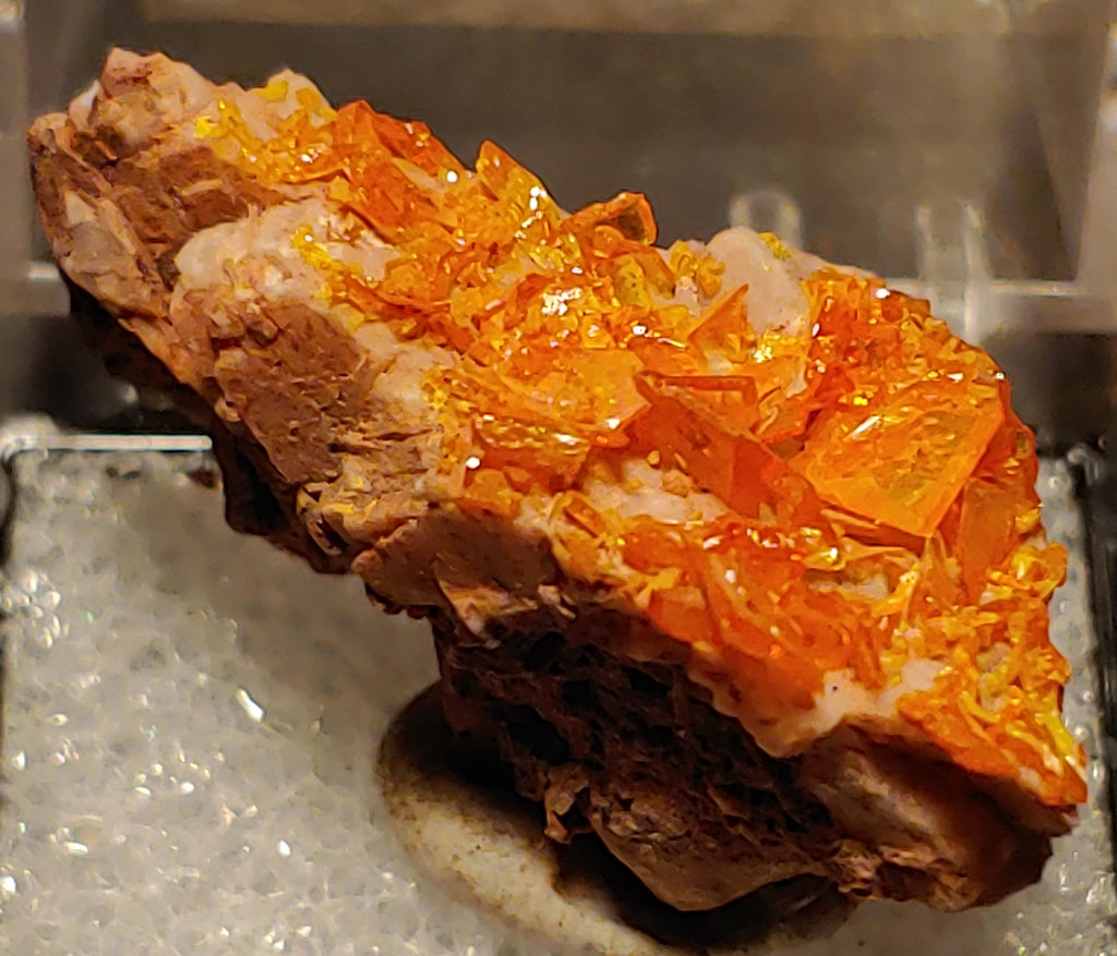 Wulfenite and Mimetite from Rowley Mine, Arizona. 3.4 cm #5047