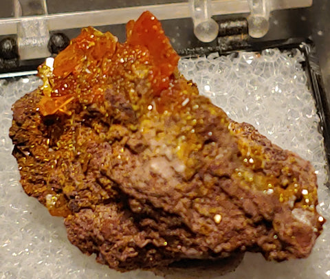 Wulfenite and Mimetite from Rowley Mine, Arizona. 3 cm #5048