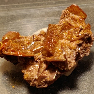 Wulfenite and Mimetite from Rowley Mine, Arizona. 1.7 cm #5052