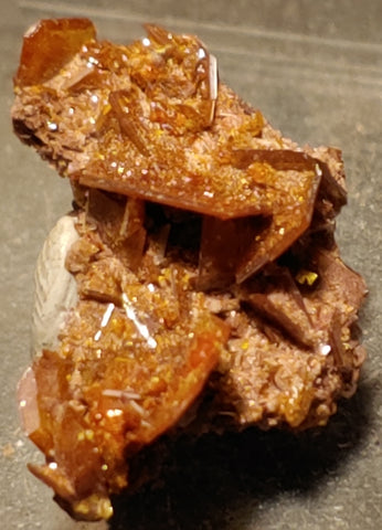 Wulfenite and Mimetite from Rowley Mine, Arizona. 1.7 cm #5052
