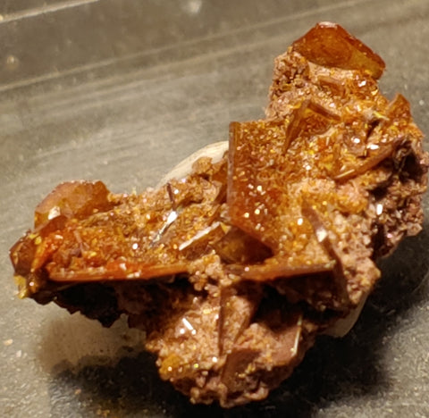 Wulfenite and Mimetite from Rowley Mine, Arizona. 1.7 cm #5052