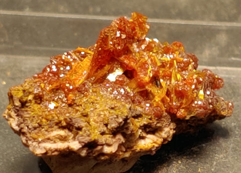 Wulfenite and Mimetite from Rowley Mine, Arizona. 2.3 cm #4056