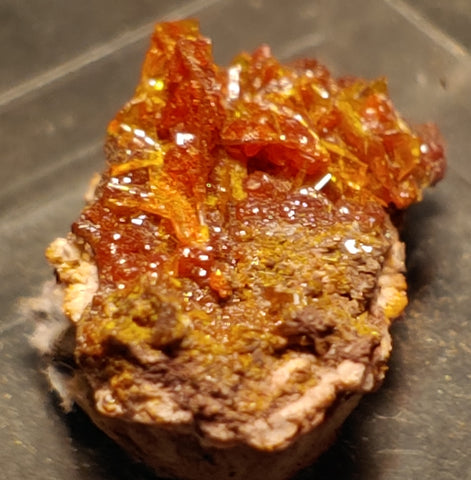 Wulfenite and Mimetite from Rowley Mine, Arizona. 2.3 cm #4056