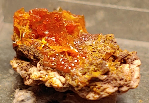 Wulfenite and Mimetite from Rowley Mine, Arizona. 2.3 cm #4056