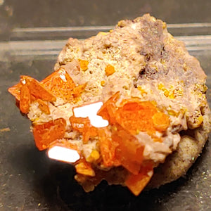 Wulfenite and Mimetite from Rowley Mine, Arizona. 1.7 cm #4057