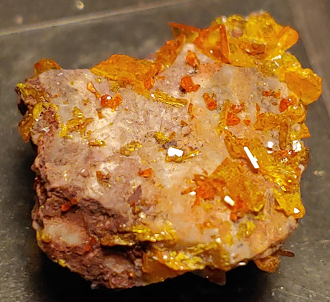 Wulfenite and Mimetite from Rowley Mine, Arizona. 2.2 cm #4058