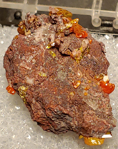 Wulfenite and Mimetite from Rowley Mine, Arizona. 3.2 cm #4062