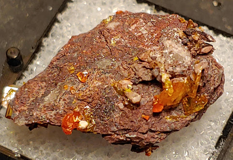 Wulfenite and Mimetite from Rowley Mine, Arizona. 3.2 cm #4062