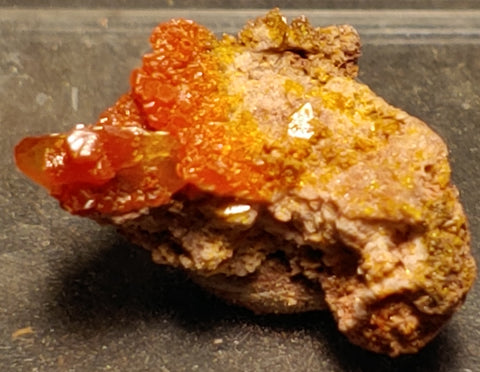Wulfenite and Mimetite from Rowley Mine, Arizona. 1.5 cm #4063