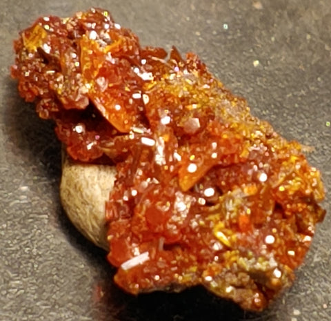Wulfenite and Mimetite from Rowley Mine, Arizona. 1.6 cm #4064